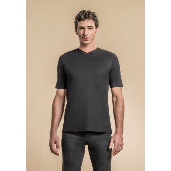 ΑΝΔΡΙΚΟ T- SHIRT ΚΟΝΤΟ ΜΑΝΙΚΙ V ΛΑΙΜΟΣ 